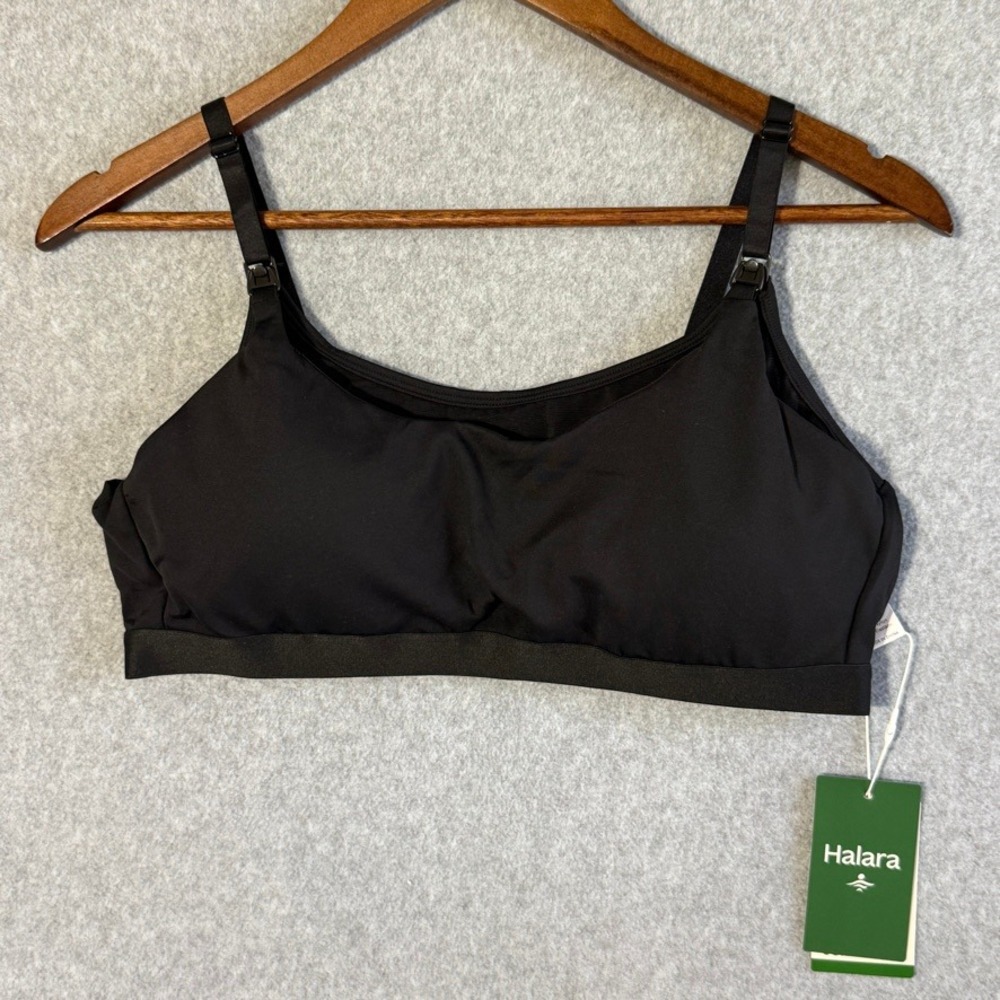 Halara Nursing Sports Bra Athleisure L Black NEW SpeedWave Medium Support